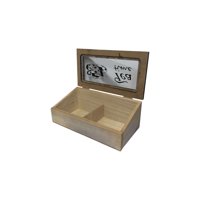 Oem - Caja De Té Mediana De Madera 2 Espacios Inclinada