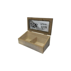 Oem - Caja De Té Mediana De Madera 2 Espacios Inclinada