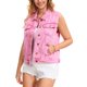 thumbnail image 4 of INSPIRE CHIC Chalecos de mezclilla para mujer con botones, lavado, sin mangas, chaquetas de jean con bolsillos, rosa S, 4 of 5
