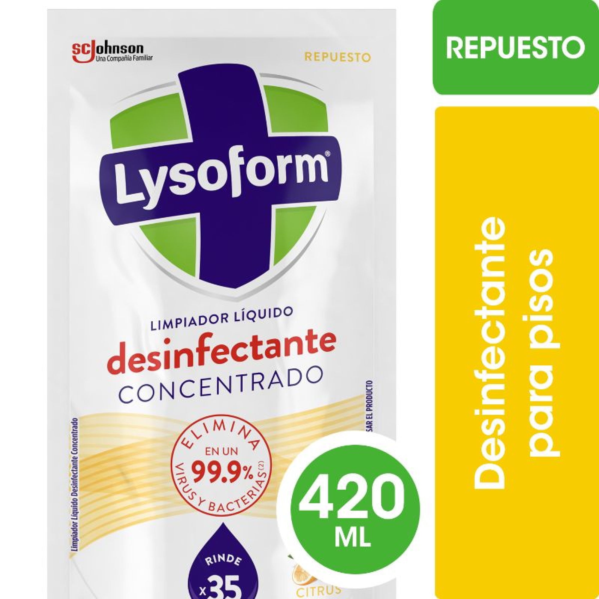 Desinfectante Líquido Concentrado Lysoform Citrus Repuesto 420 Ml
