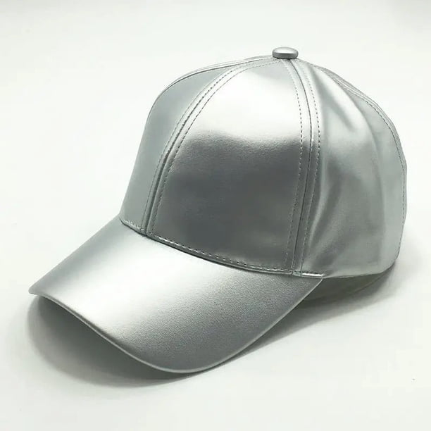 Gorro Mujer Plateado, Modelo Jurerecbf, Gorro Cuero Vegano Plateado Estándar