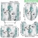 thumbnail image 3 of 1pc/3pcs, Rustic Farmhouse Shower Curtain Toilet Seat Bath Mat Set - Farm Teal Daisy Floral Flowers And Butterfly On Country Wooden Shower Curtain, Farm Teal Polyester Cloth Shower Curtain, Comes With, 3 of 4