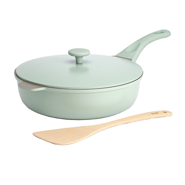Pan Goodful, todo en uno, 11 pulgadas, capacidad para 4.4 cuartos de galón, color verde salvia