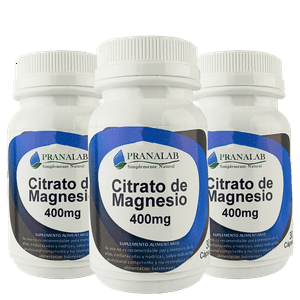Pranalab - Citrato De Magnesio 400Mg Pack De 3 Frascos 90 Cápsulas
