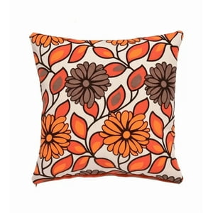 Genérico - Pack De 6 Fundas De Cojín Con Diseños Y Colores 43X43 Cm Naranja Flor