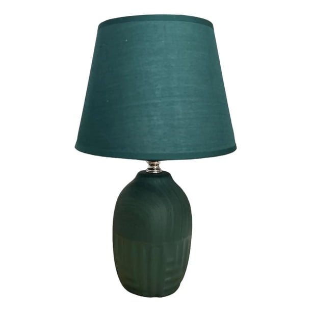 Lampara De Velador Lampara De Mesa Diseño Madera Ceramica verde 1