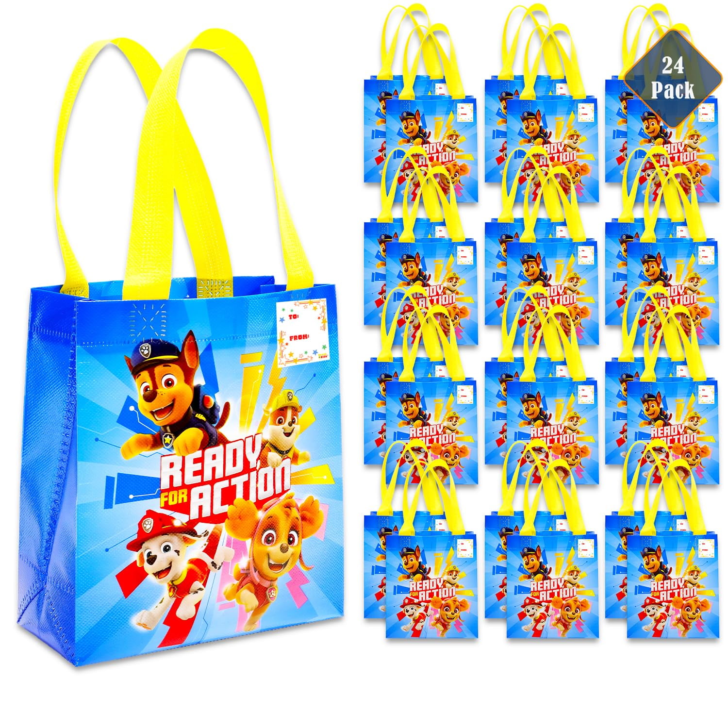 Juego De Bolsas Para Fiestas Paw Patrol, Paquete De 24 Bolsas Reutilizables