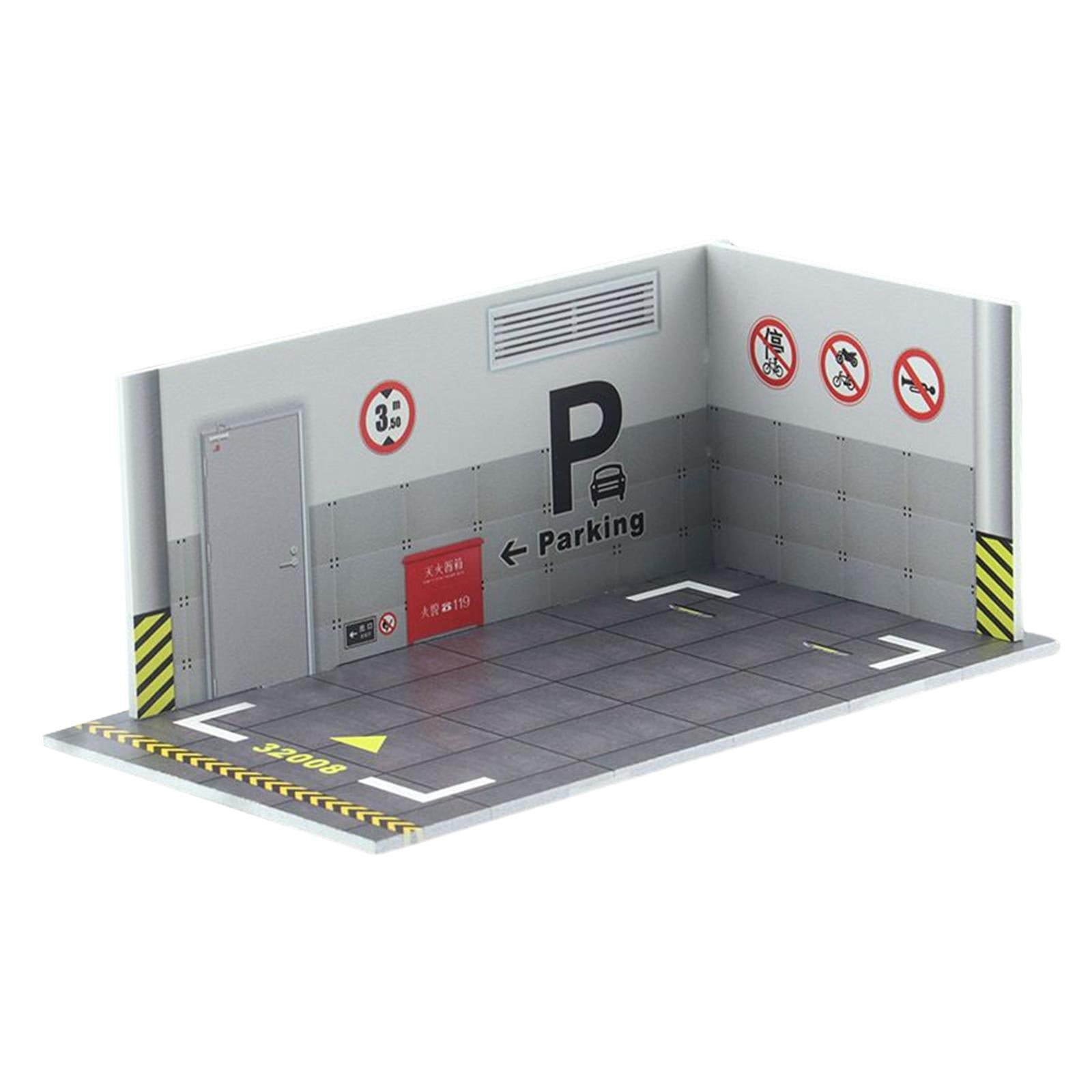 Bothyi - 1:32 Estacionamiento Modelo Coche Diecast Garaje Para Diorama Colección Fondo 32008 Gris