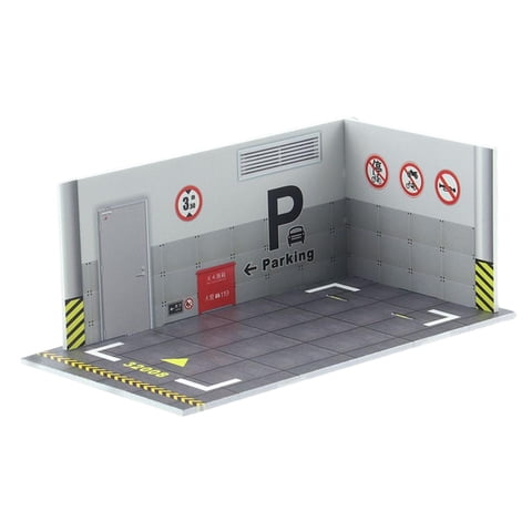 Bothyi - 1:32 Estacionamiento Modelo Coche Diecast Garaje Para Diorama Colección Fondo 32008 Gris