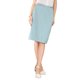 thumbnail image 4 of INSPIRE CHIC Falda lápiz de negocios para mujer, cintura alta, formal, de trabajo, hasta la rodilla, 2XL, azul cielo, 4 of 5