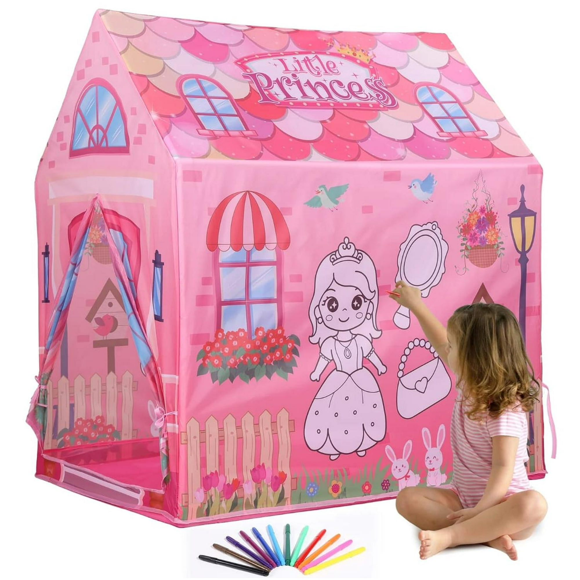 Genérico - Carpa Infantil Para Niños Carpa Para Colorear Rosa