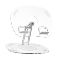 Magideal - Soporte De Escritorio Para Tableta, Soporte Para Tableta, Accesorios De Escritorio, Flexible, Plegable, Giratorio, Soporte Para Tableta, Soporte Para Teléfono Compacto Blanco