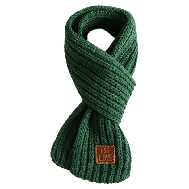 Bufanda de punto cálida para niños pequeños y niñas, calentador de cuello de invierno
