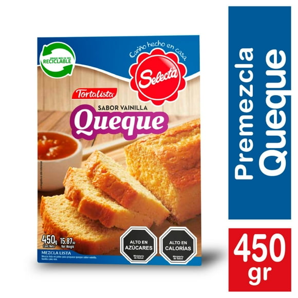 Premezcla Tortalista Queque Vainilla Caja, 450 g