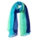thumbnail image 1 of INSPIRE CHIC Bufanda de Mujer Chiffon Sedosa Color Gradiente Ligera Envoltura Larga Chal Azul Verde, 1 of 7