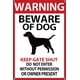 thumbnail image 1 of Señal de advertencia de "Cuidado con el perro", señales de advertencia para perros, perro guardián de guardia en vallas, señal de patio, mantener la puerta cerrada, no entrar sin permiso o sin la pres, 1 of 7