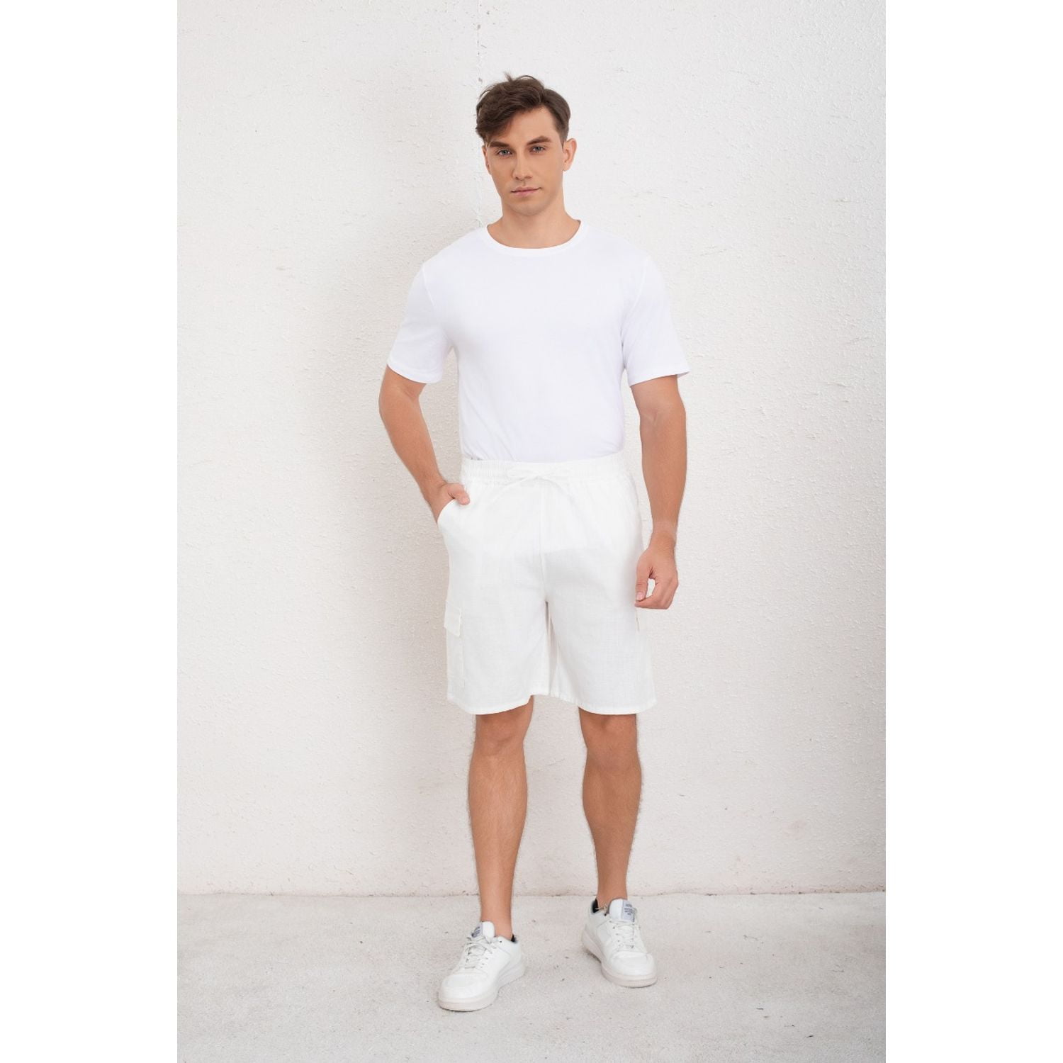 Likeshop - Short Cargo Bermuda Hombre Tipo Lino Temporada Primavera Verano 7145
