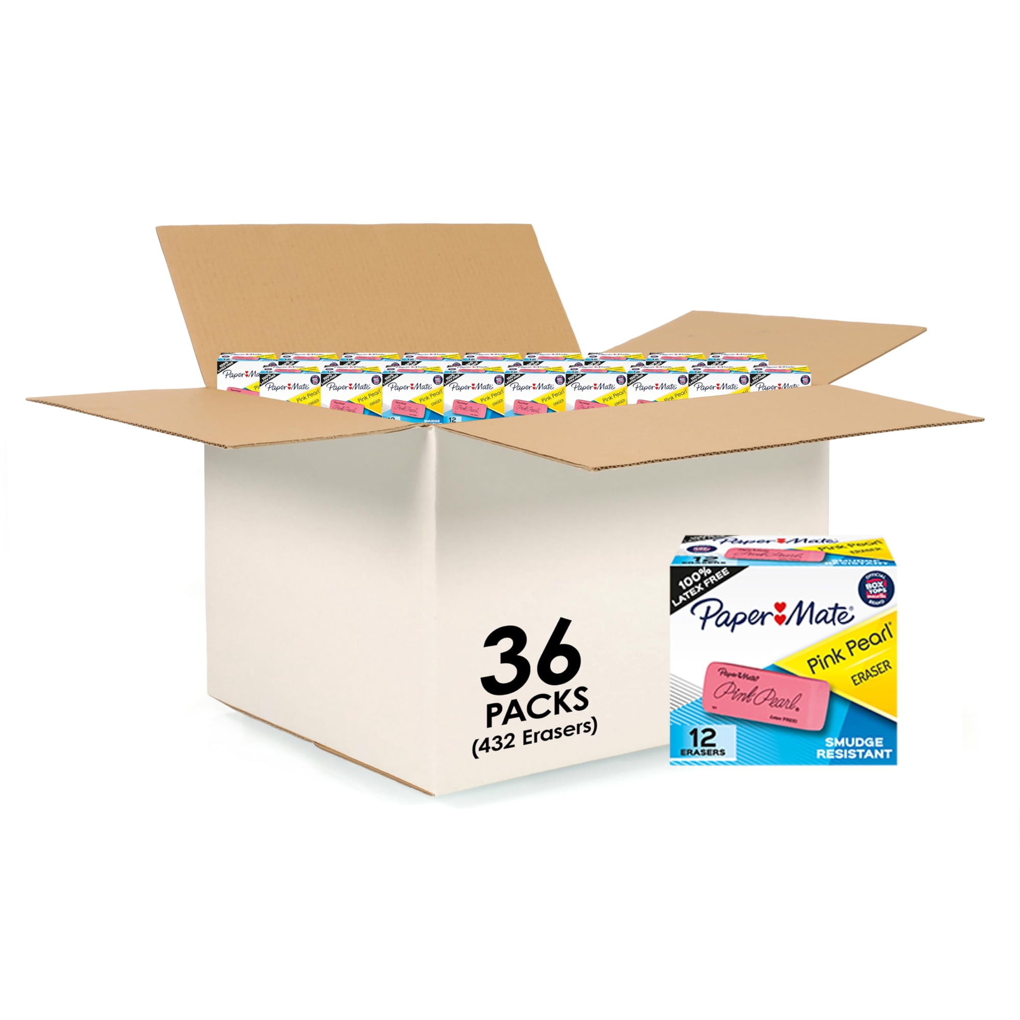 Paper Mate‌ - Eraser Paper Mate Pink Pearl, Paquete Grande De 36 Unidades (432 Unidades)