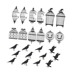 Magideal - 24 Piezas De Decoraciones De Negro, Recortes De Cartón, Fiesta De Cumpleaños De Temática Gótica, Decoración Colgante Realista De , Fiesta