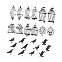 Magideal - 24 Piezas De Decoraciones De Negro, Recortes De Cartón, Fiesta De Cumpleaños De Temática Gótica, Decoración Colgante Realista De , Fiesta