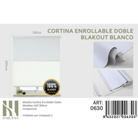 Mundo Shopping - Cortina Enrrollable Dobla Blackout Blanco 160X200Cm Iii Musas