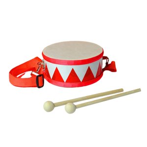Magideal - Caja De Percusión Tambor Para Niños Instrumento De Percusión Batería De Juguete Set Musical De Doble Cara Con Correa Ajustable Adecuado Para Regalos Rojo