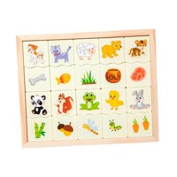 Magideal - Juego De Mesa De Madera Montessori, Juegos Educativos, Aprendizaje De Matemáticas, Tablero De Conteo Portátil, Juguetes De Tablero A Juego Para Niños, Animales