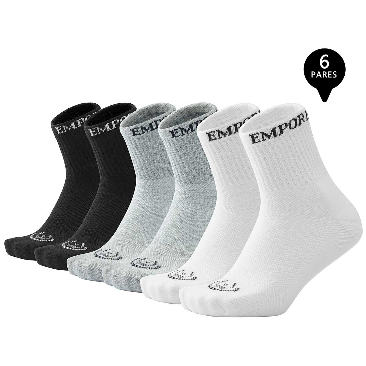 Giovacchino - Pack De 6 Calcetines Cortos Deportivos Hombre