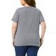 thumbnail image 3 of Agnes Orinda Camisetas de Mujer Tallas Grandes Cuello en V con Muesca Mangas Cortas Enrolladas Camisetas Suaves Casuales de Verano 2025 5X Gris, 3 of 6