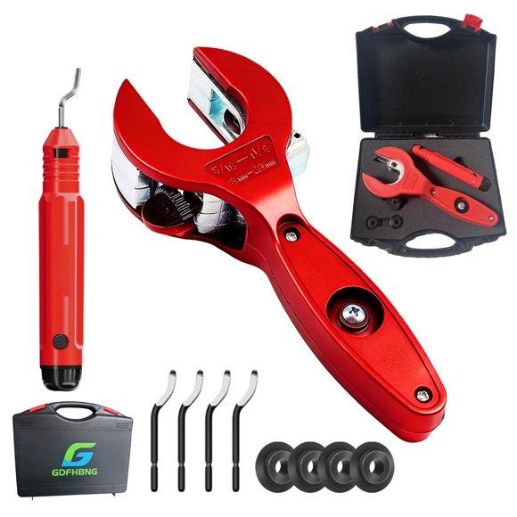 Cortatubos de trinquete GDFHBNG 1/4"–7/8" Rojo con herramienta de desbarbado