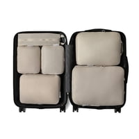 Xusx111 - Cubos De Embalaje De Compresión Para Viajes - Bolsas Organizadoras De Equipaje - Cubos De Embalaje De Cremallera Doble Para Maletas (Paquete De 6, Beige)
