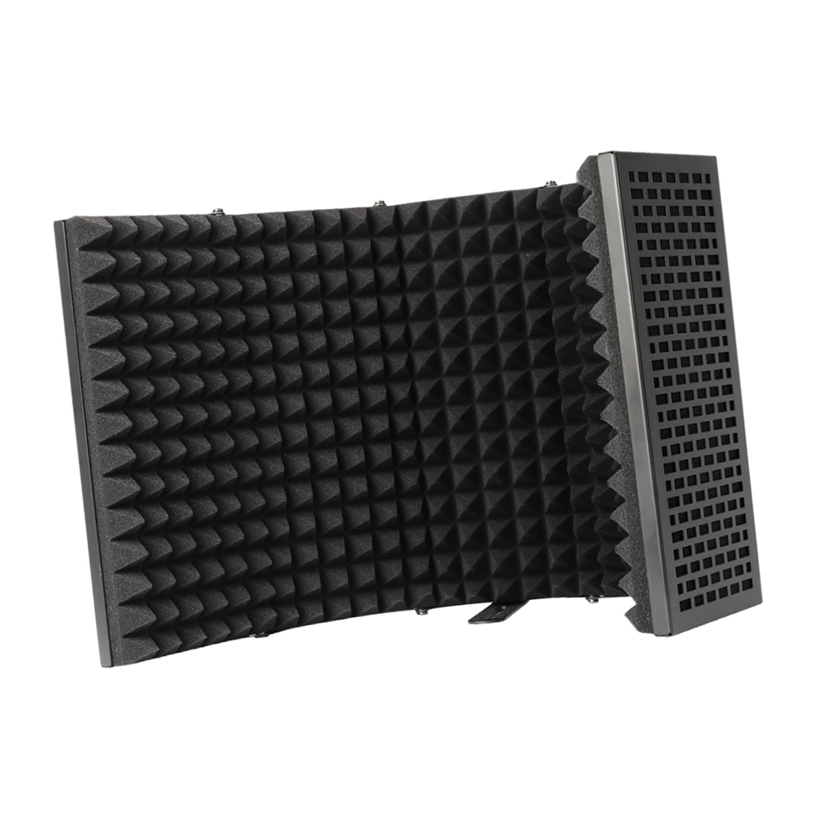 Magideal - Escudo De Aislamiento De Micrófono Plegable Espuma Absorbente Filtro De Reflexión De Escudo De Sonido Acústico Para Grabación De Radiodifusión Estudio Cinco Paneles