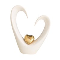 Bothyi - Colección De Esculturas De Corazón, Adorno De Escritorio Para Estantería, Centro De Mesa De Oficina, Alto, Blanco