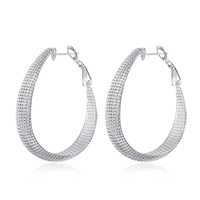 Fershop - Aros Plata En U Facetado 40 Mm