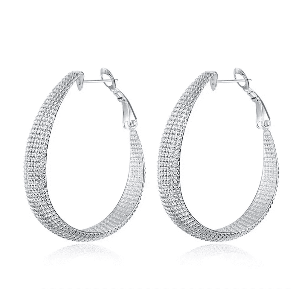 Fershop - Aros Plata En U Facetado 40 Mm