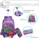 thumbnail image 3 of Children's Wheeled Backpack Girls School Backpack Rolling Luggage Backpack Boys School Trolley Bag Set Lunch Bag and Pencil Case, 3 of 3