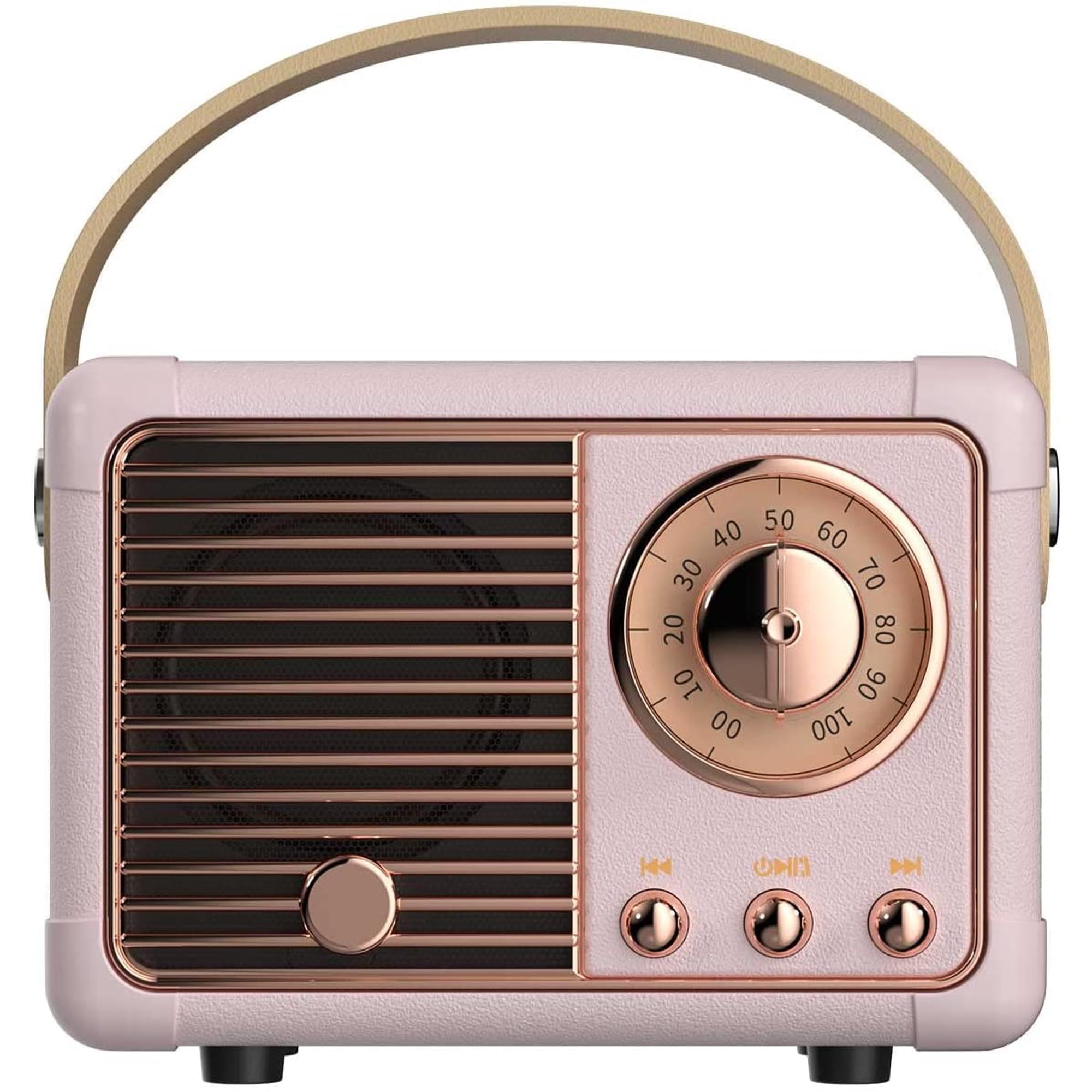 Baolira - Altavoz Bluetooth Retro Portátil Inalámbrico Rosa