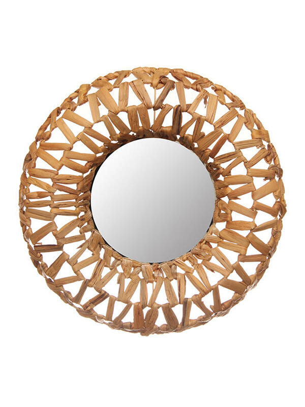 Vgo - Espejo Redondo 46-23 Mimbre Natural
