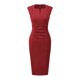 thumbnail image 2 of INSPIRE CHIC Vestido de Tubo para Mujer Regreso a Clases Atuendo de Maestra Vestido Profesional de Oficina sin Mangas Rojo XL, 2 of 6