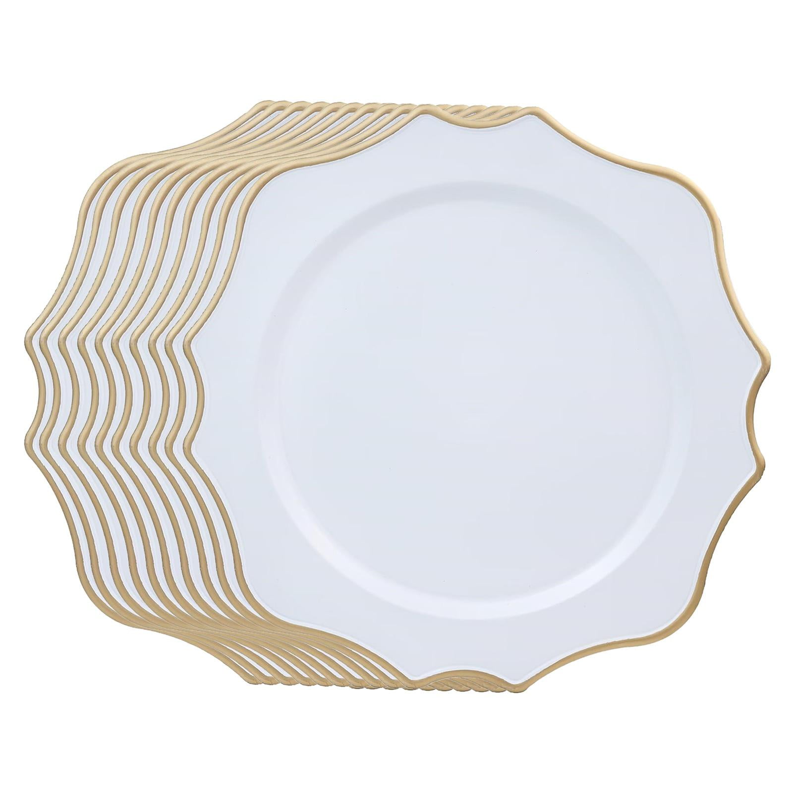 Magideal - 10 Piezas De Platos Para Servir, Platos De Cena, Plato Para Servir Duradero Reutilizable, Platos Ligeros Para Decoración De Fiestas, Eventos De Granja Blanco