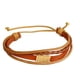 thumbnail image 1 of pulseras trenzadas de la pulsera de cuero tejida vintage caqui ajustable de la cuerda, 1 of 4