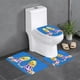 thumbnail image 1 of Bananas en Pijamas Juego de 3 alfombras de baño de coral fleece: tapete de baño + alfombra de inodoro en forma de U + funda de tapa de inodoro en forma de O, 1 of 6