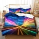 thumbnail image 2 of Juego de funda nórdica Rainbow Lights con estampado 3D, juego de funda nórdica colorida con cierre de cremallera para niños y adolescentes, de microfibra suave, 3 piezas., 2 of 3