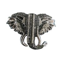Ioensy - Broche De Elefante Broches Pin De Solapa Con Cabeza De Elefante Accesorios De Vestir Gris