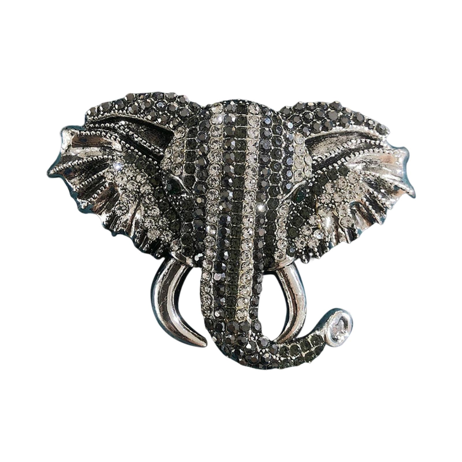 Ioensy - Broche De Elefante Broches Pin De Solapa Con Cabeza De Elefante Accesorios De Vestir Gris