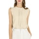 thumbnail image 5 of INSPIRE CHIC Blusas sin mangas para mujer de regreso a clases, blusas de trabajo con volantes y pliegues, beige XL, 5 of 7