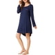 thumbnail image 4 of INSPIRE CHIC Pijamas para Mujer Cuello Redondo Manga Larga Ropa de Dormir Vestido de Descanso Suave S Púrpura, 4 of 6