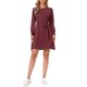 thumbnail image 1 of INSPIRE CHIC Vestido Suéter de Punto para Mujer Cuello Redondo Manga Larga Vestido Midi Casual Acanalado con Cinturón XS Burdeos, 1 of 6