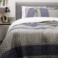 Zahr - Cubrecama Estampado Sherpa Doble Azul