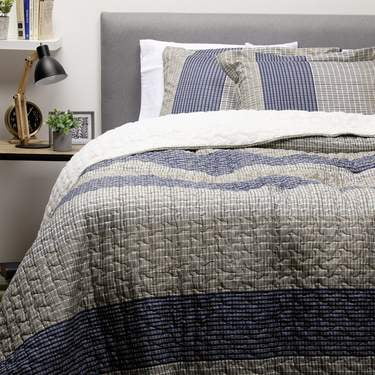 Zahr - Cubrecama Estampado Sherpa King Azul